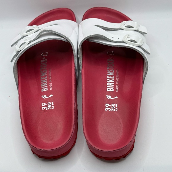 Birkenstock Vaduz Exquisite Size 8 Limited Edition Shock Drop Sandal White Pink - Picture 4 of 15